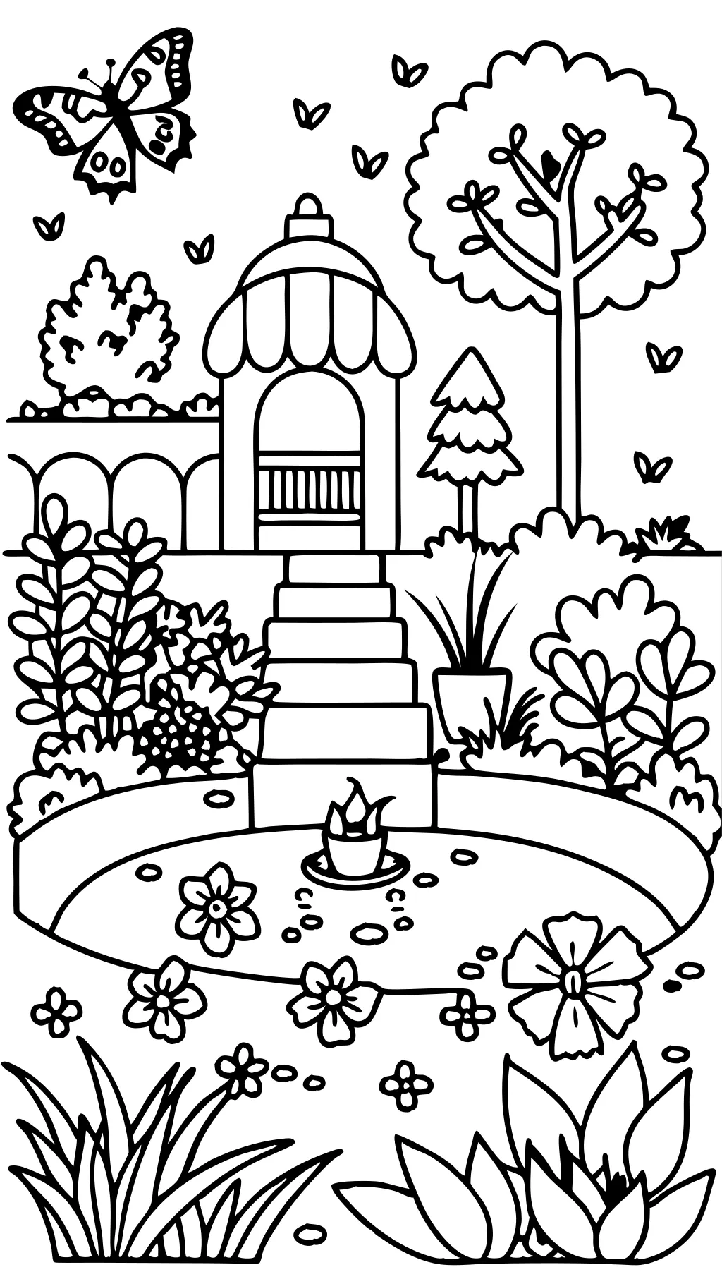 landscaping coloring pages